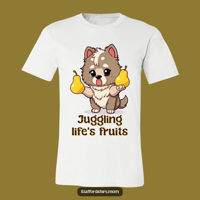 Funny Determined Staffy Juggling Tee: Show Your Skills, Great Funny Gift!