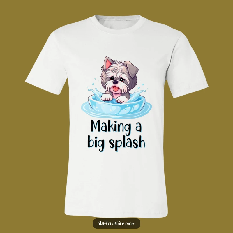 Funny Staffordshire Pool T-Shirt: Playful Splashes in Fun Style