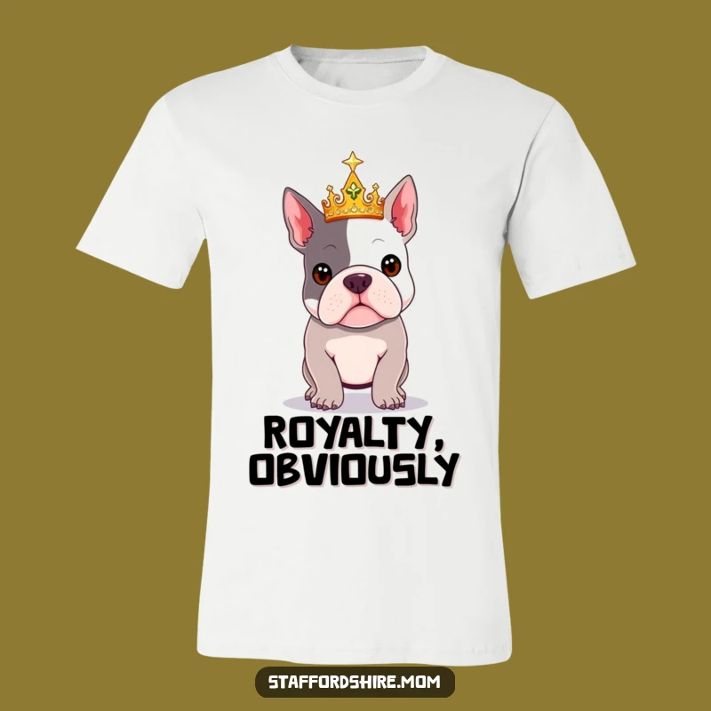 Funny Royal Staffy Crown T-Shirt - Wear Your Regal Style with Pride