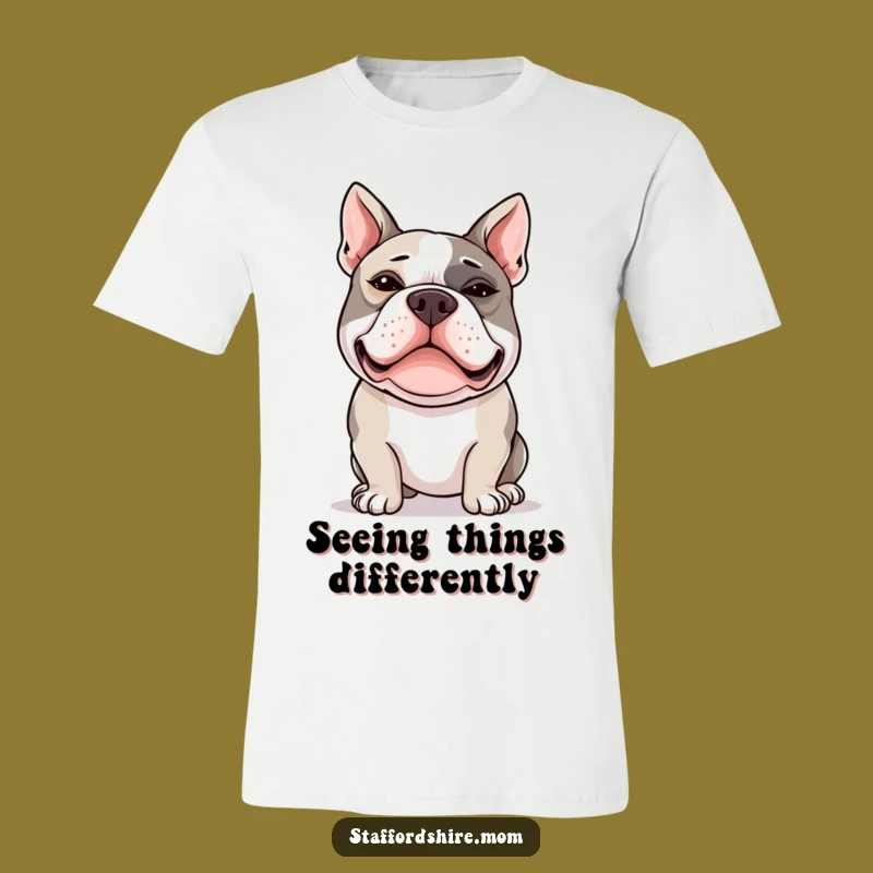 Funny Cross-Eyed Staffy T-Shirt: Wear the Hilarious Staffordshire Bull Terrier Face