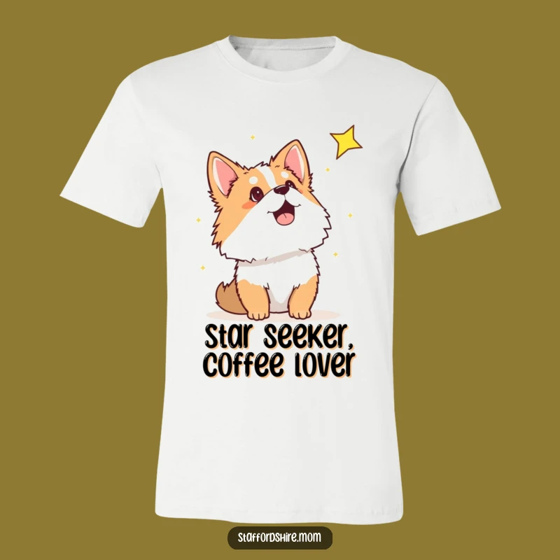 Funny Staffordshire Shooting Star T-Shirt - Whimsical Dog Wonder Tee Gift
