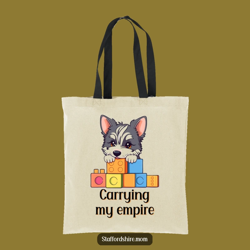 Funny Staffy Building Blocks Tote Bag: Carry Your Fun, A Practical Funny Gift!