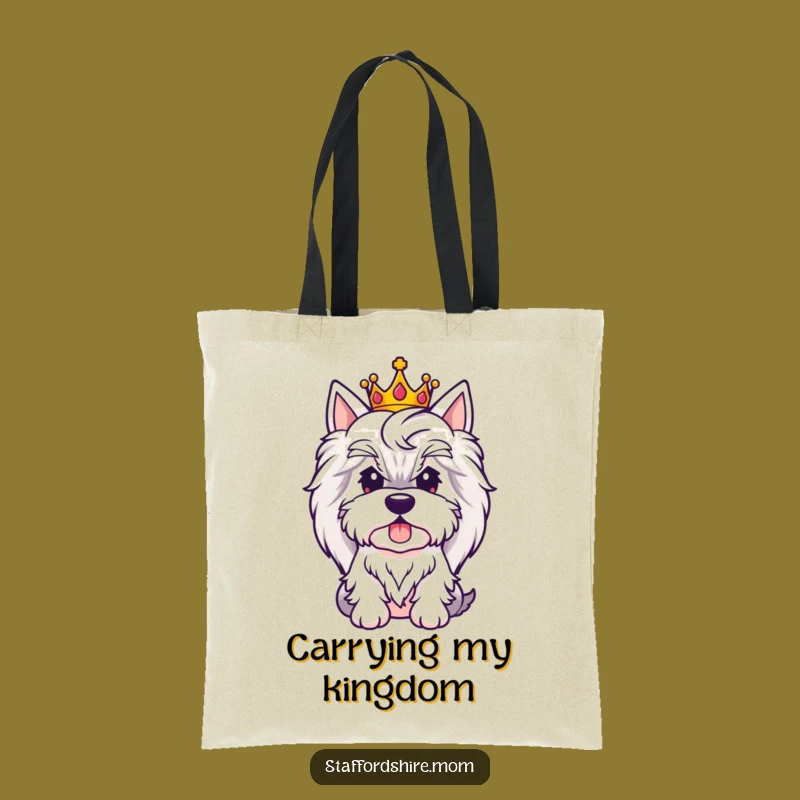 Funny Royal Staffy Tote Bag, Regal Dog Accessory, Perfect Funny Gift