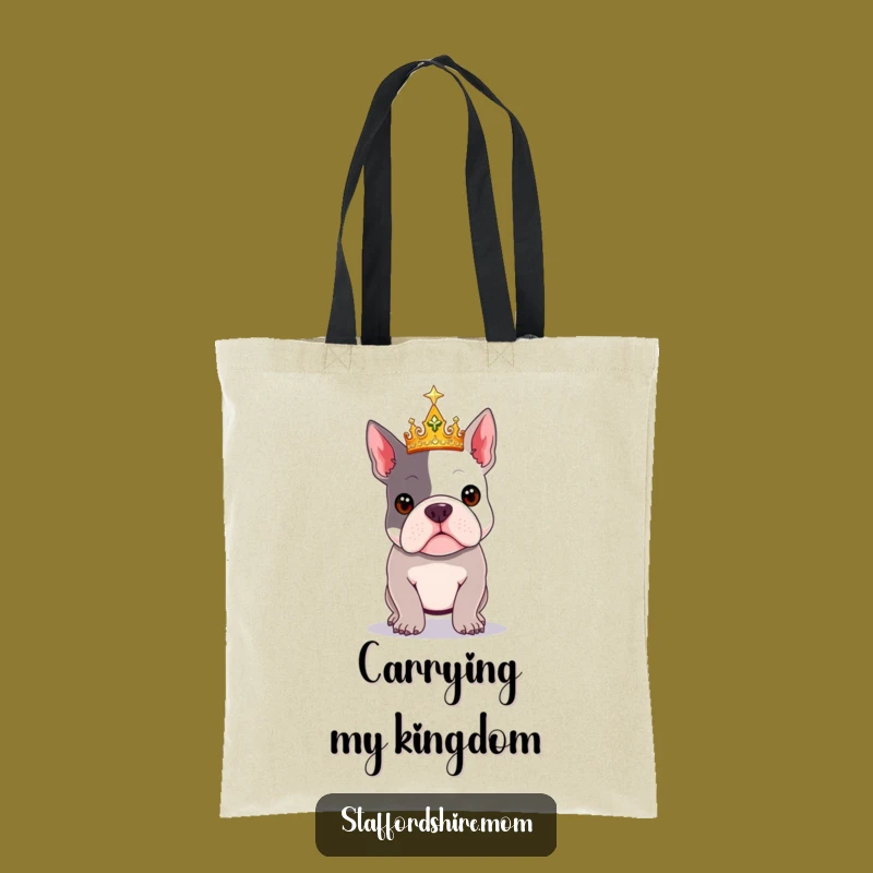 Funny Royal Staffy Crown Tote Bag - Carry Your Crown in Style
