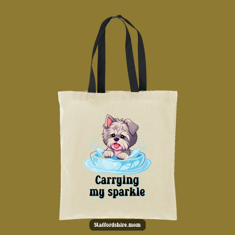 Funny Staffordshire Pool Tote Bag: Playful Splashes Anywhere