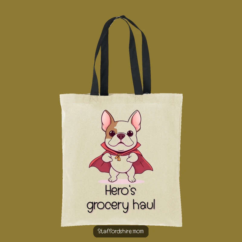 Funny Flying Staffy Tote Bag - Super Bull Terrier Cape Carry-All Gift