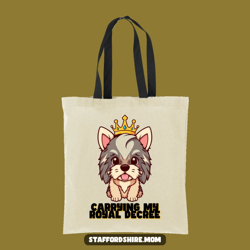 Funny Royal Staffy Tote Bag: Carry Your Crown, Practical Funny Gift!