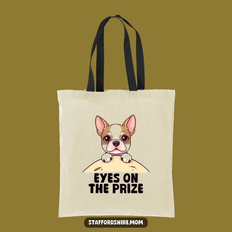 Funny Staffordshire Terrier Tote Bag: Bright Peeker, Practical Dog Lover Gift